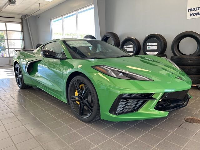 2026 Chevrolet Corvette Stingray 3LT in Roswell Green Metallic — front three-quarter view