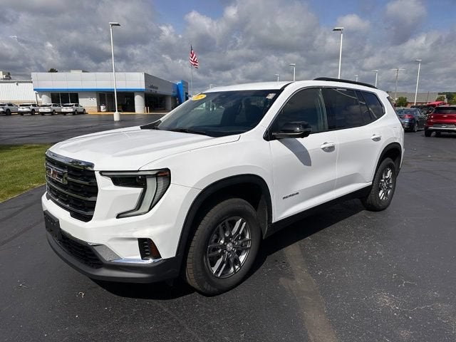 2025 GMC Acadia Elevation in Summit White — front three-quarter view