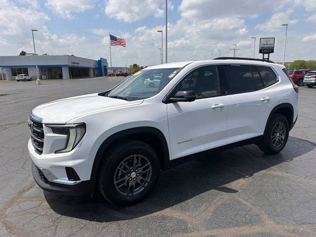 2025 GMC Acadia Elevation in Summit White — front three-quarter view