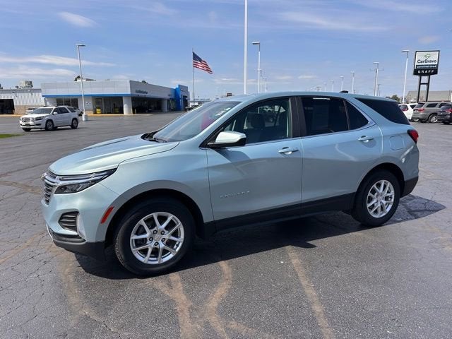 2022 Chevrolet Equinox LT in Seaglass Blue Metallic — front three-quarter view