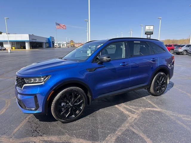 2021 Kia Sorento EX in Blue — front three-quarter view