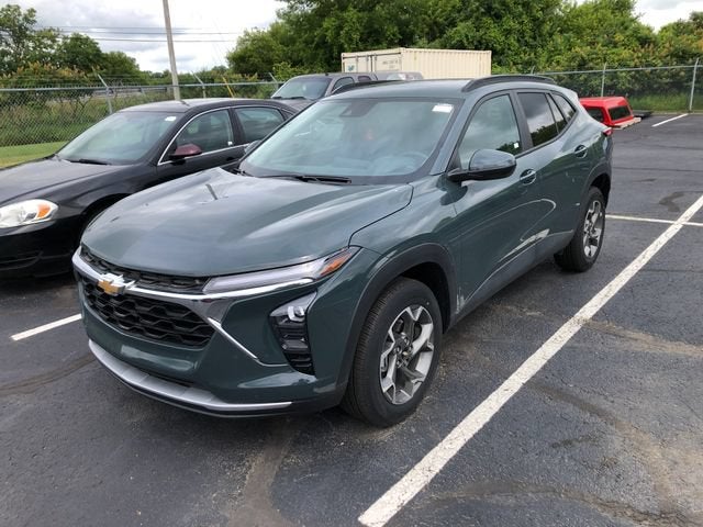 2025 Chevrolet Trax LT in Cypress Gray — front three-quarter view